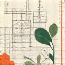 Illustration of a blueprint with various healthy lifestyle elements like food, exercise, and mindfulness symbols.