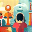 Illustration of a person actively exercising and meditating, symbolizing active implementation.