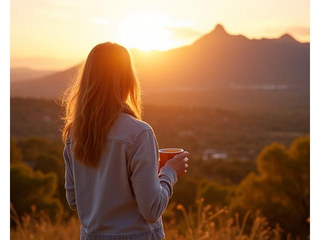 Woman overlooking Boulder mountains, finding serenity in nature, symbolizing mental health and well-being after 35.