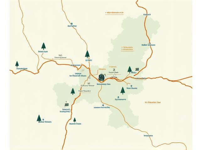 Stylized map of Boulder featuring wellness points like hiking trails and farmers markets.