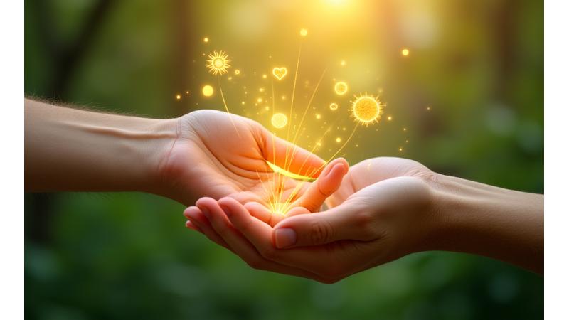 Conceptual image of intertwined hands and digital lines, representing agreement and collaboration in a wellness journey