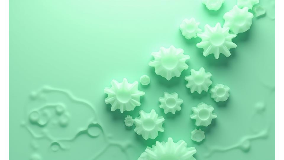 Abstract illustration of interlocked gears and gentle waves, symbolizing smooth conflict resolution and client feedback flowing into service improvement